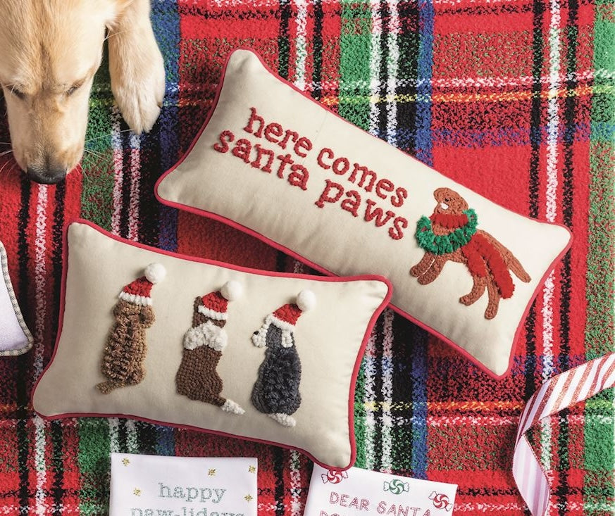 Christmas Dog Hooked Wool Pillow by Mud Pie – Prep Obsessed