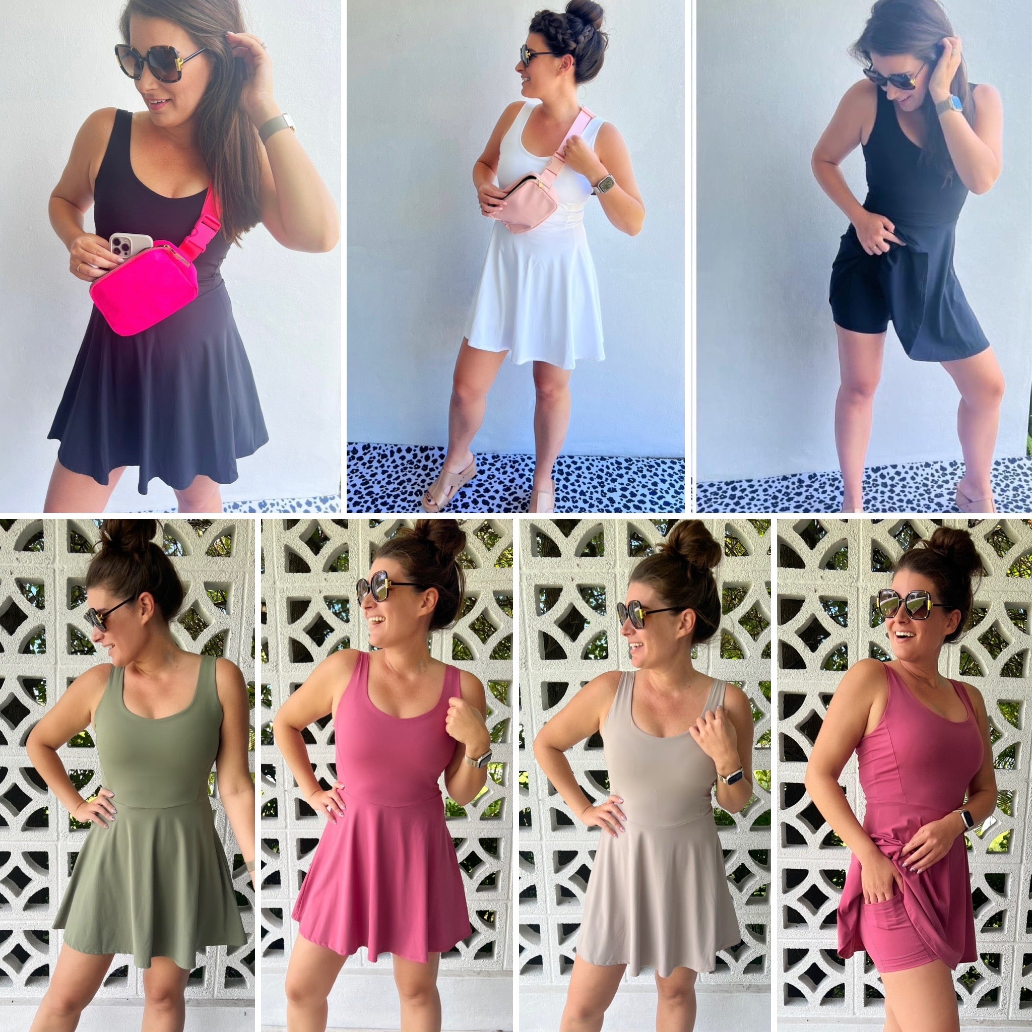 Final Sale: Fawnfit 3 in 1 Smoothing Athleisure Tank Dress with Built- –  Prep Obsessed