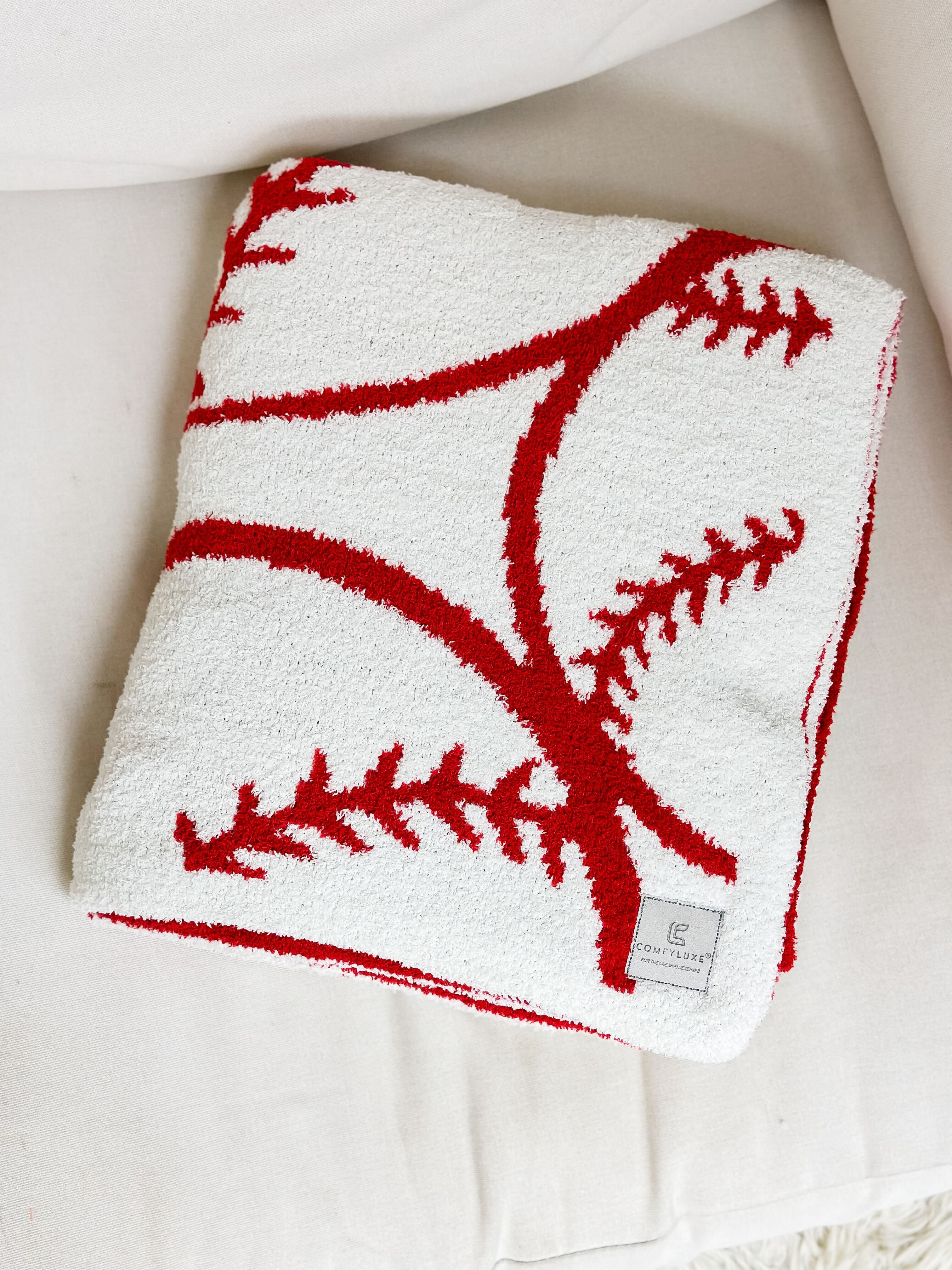 Baseball Print Cozy Throw Blanket
