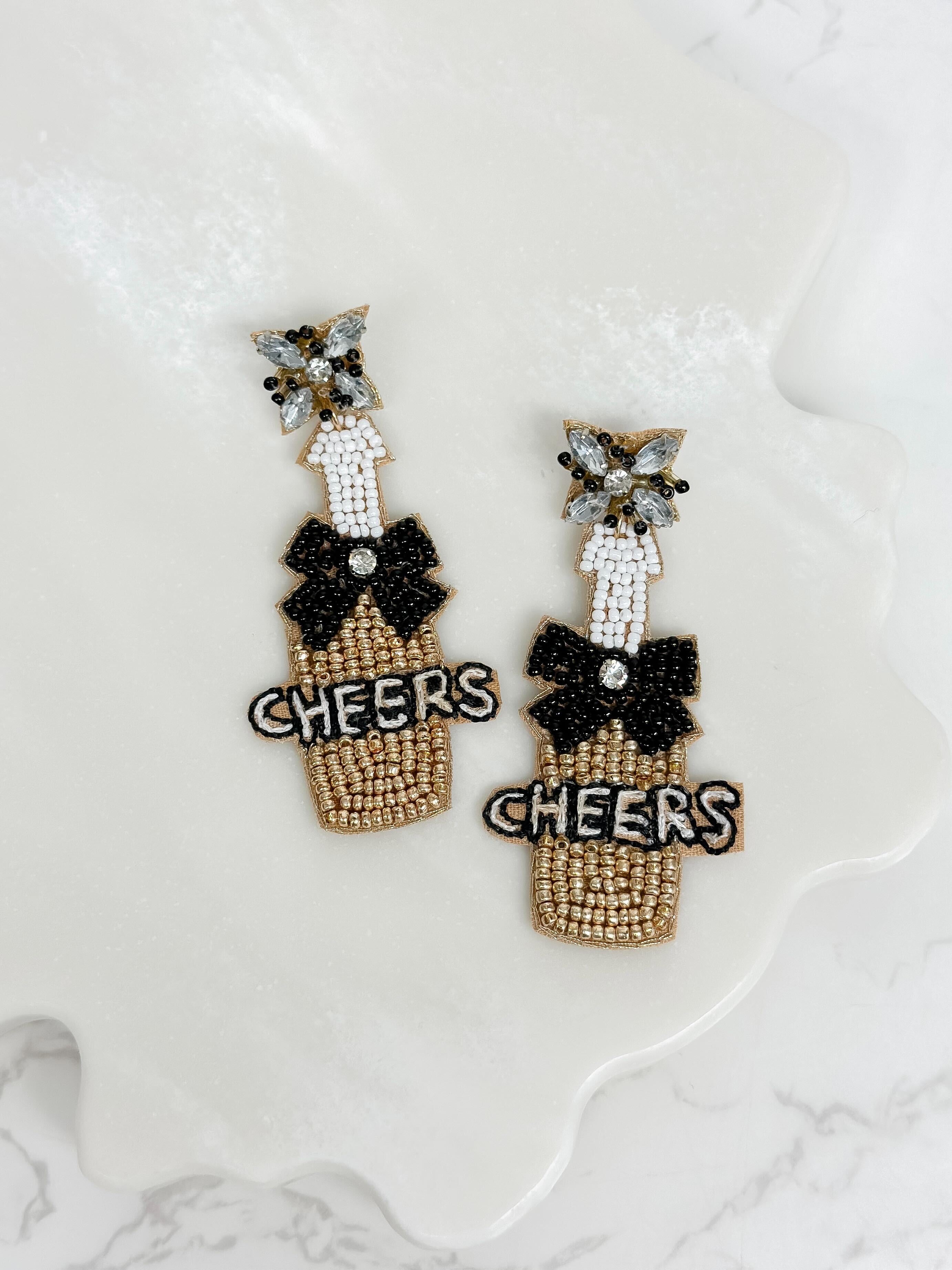 'Cheers' Champagne Statement Earrings