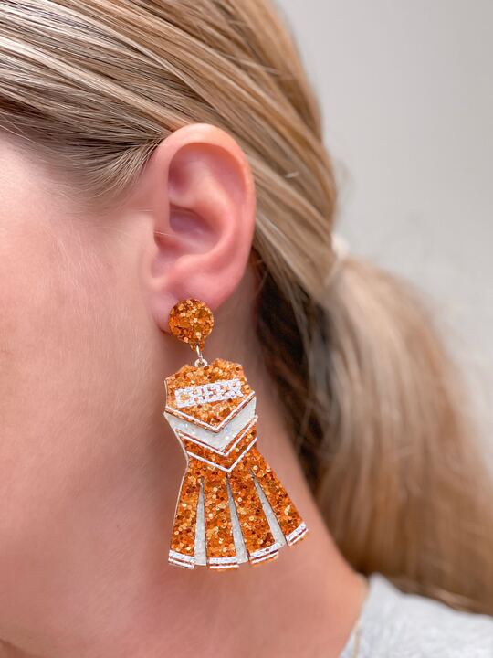 open lace back dress Fringe Tassel Orange Boho Earrings – culture canyon
