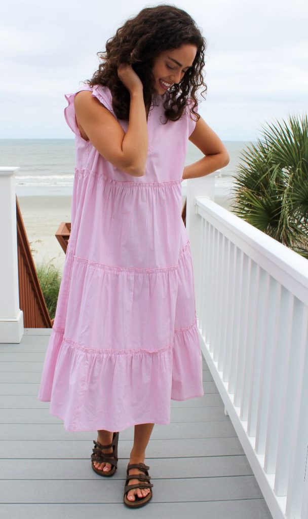 Light Pink Ruffle Maxi Dress by Simply Southern