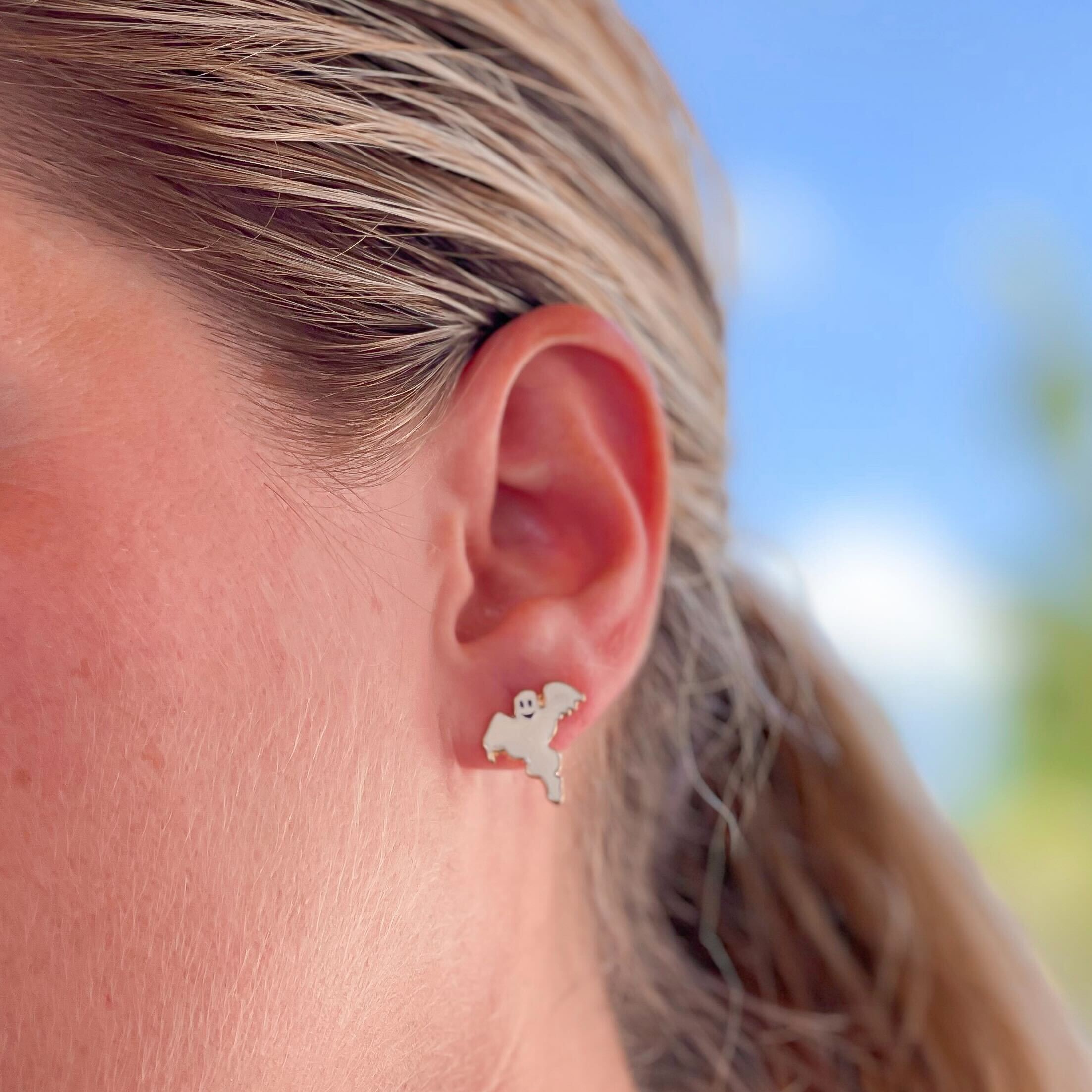Ghost Signature Enamel Studs by Prep Obsessed