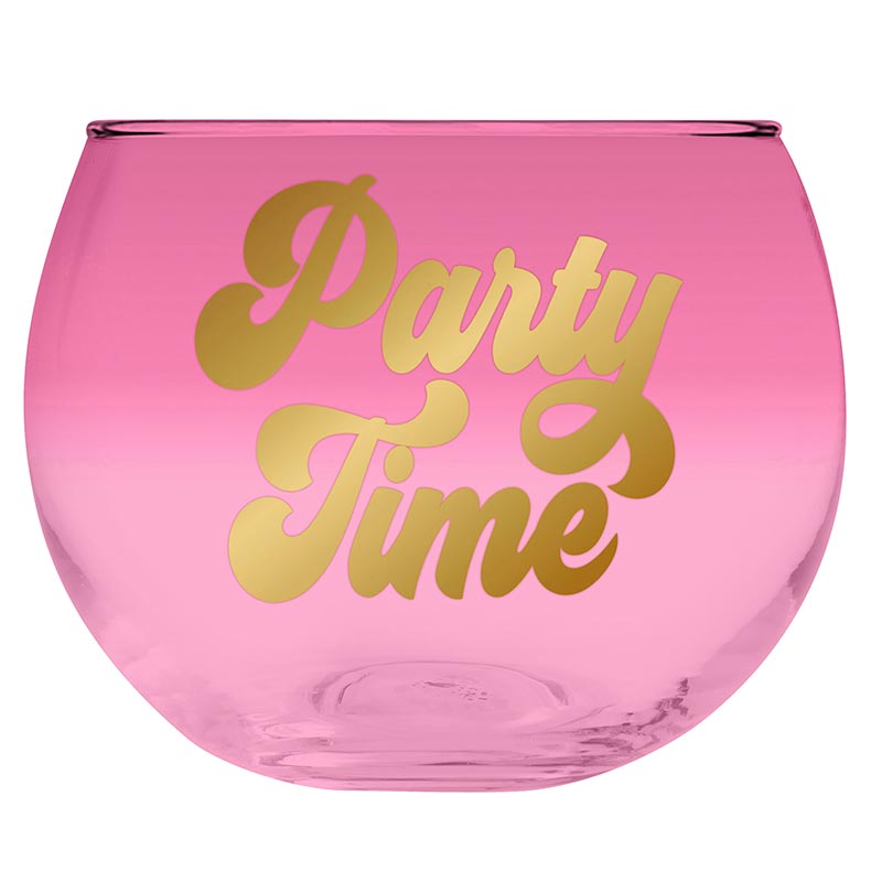 'Party Time' Roly Poly Drink Glass