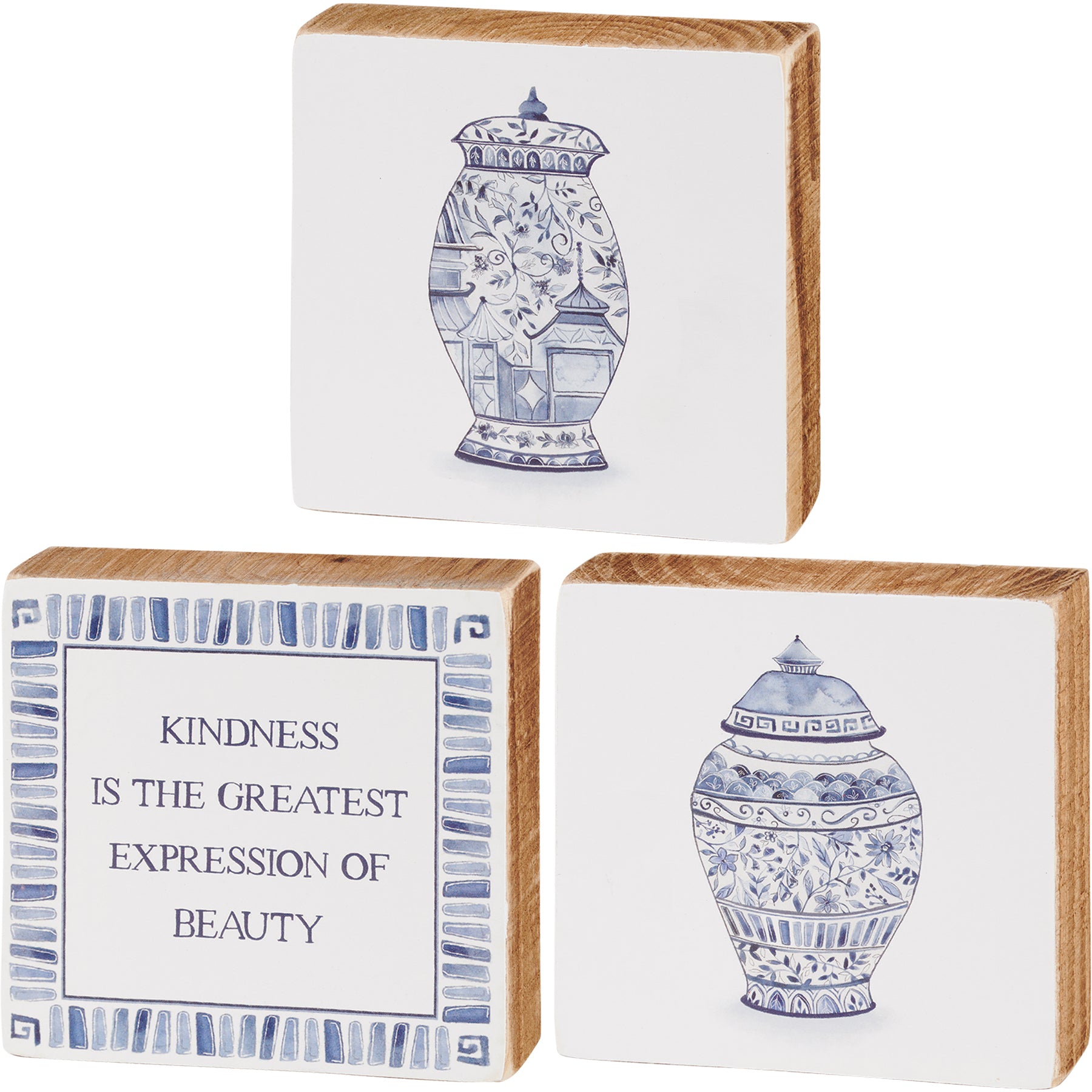 'Kindness Is Beauty' Chinoiserie Box Sign Set