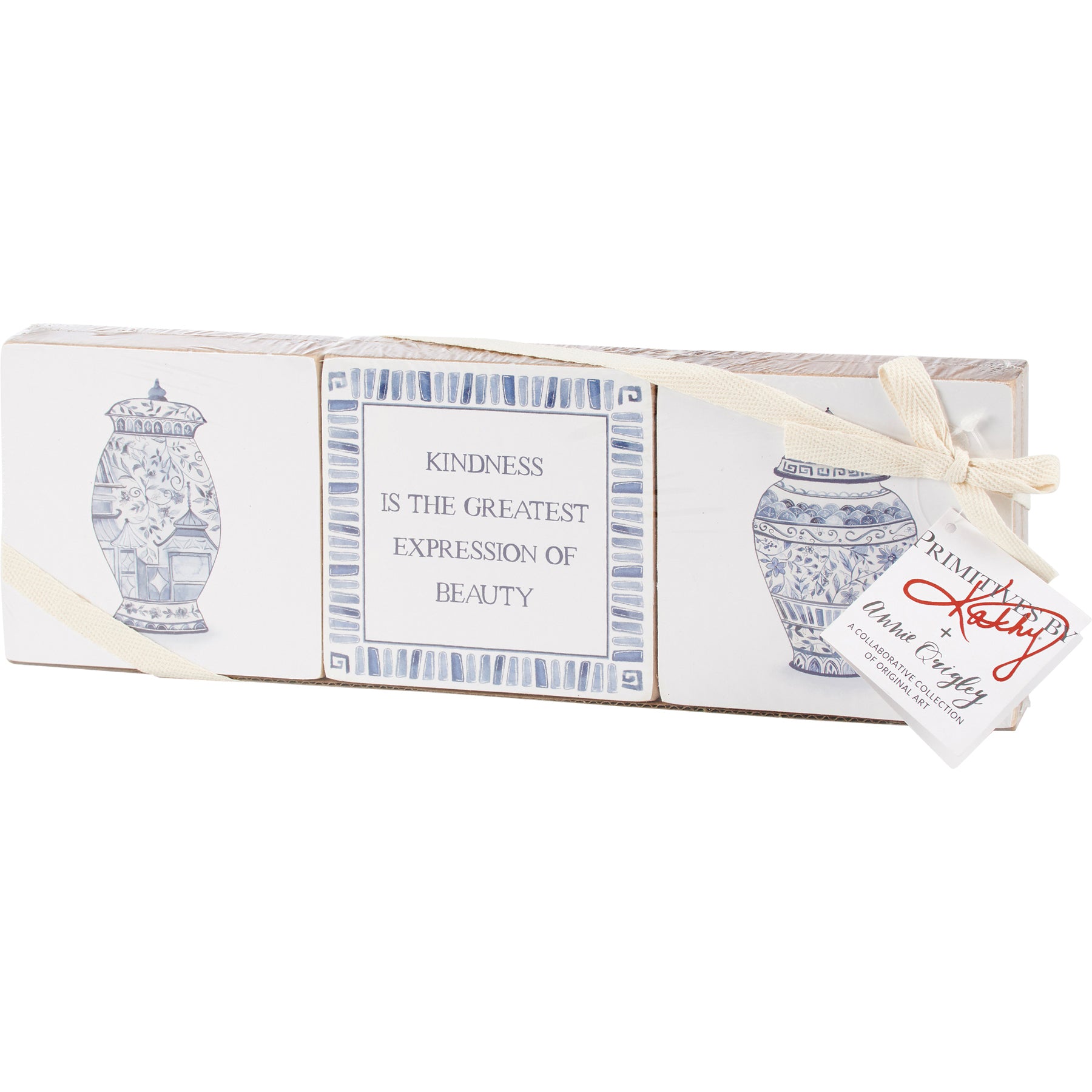 'Kindness Is Beauty' Chinoiserie Box Sign Set