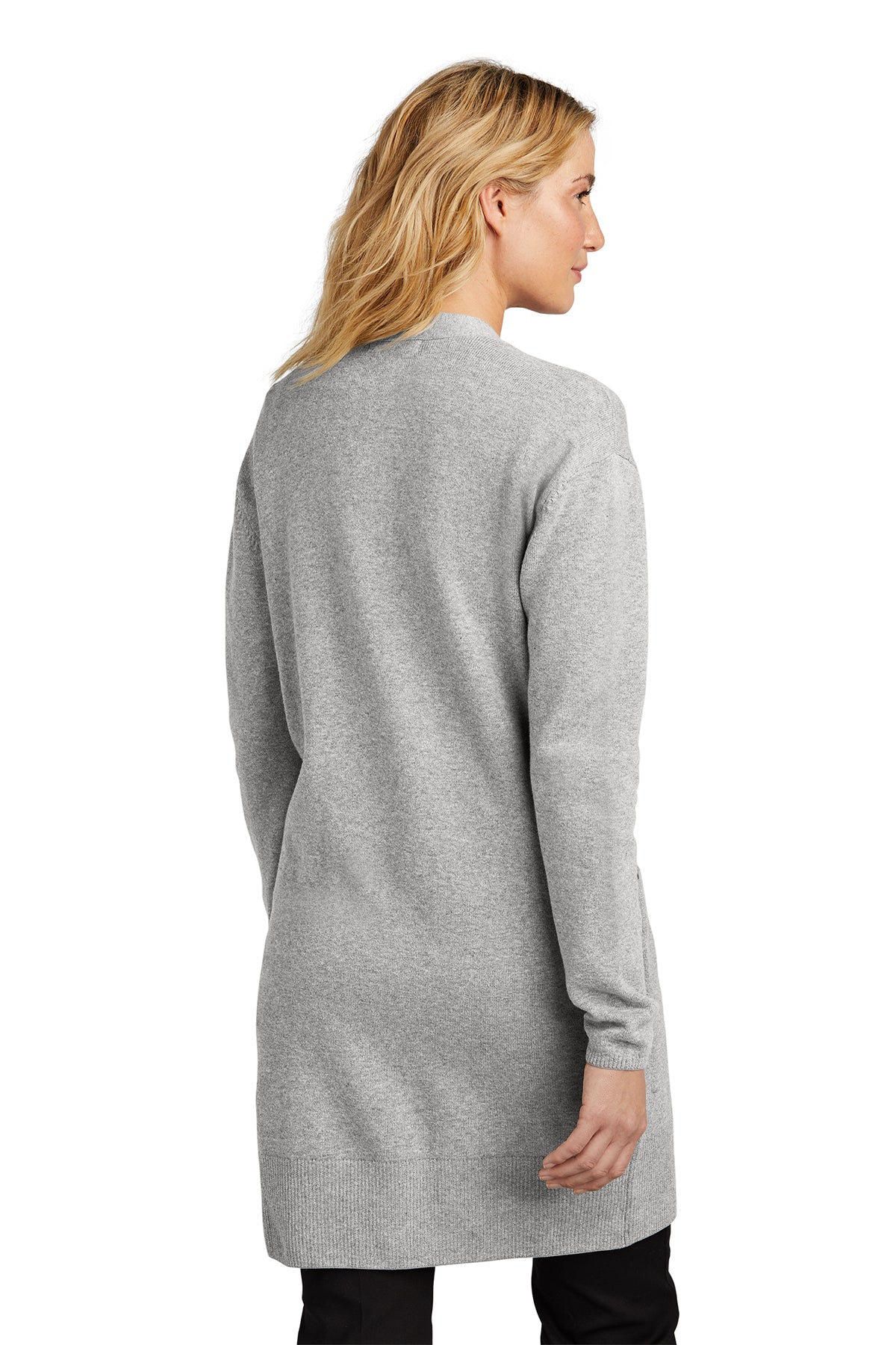 Lydia Open-Front Cardigan Sweater - Gusty Grey