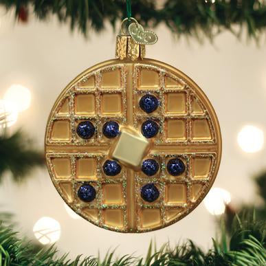 Glass Blown Ornament - Waffle