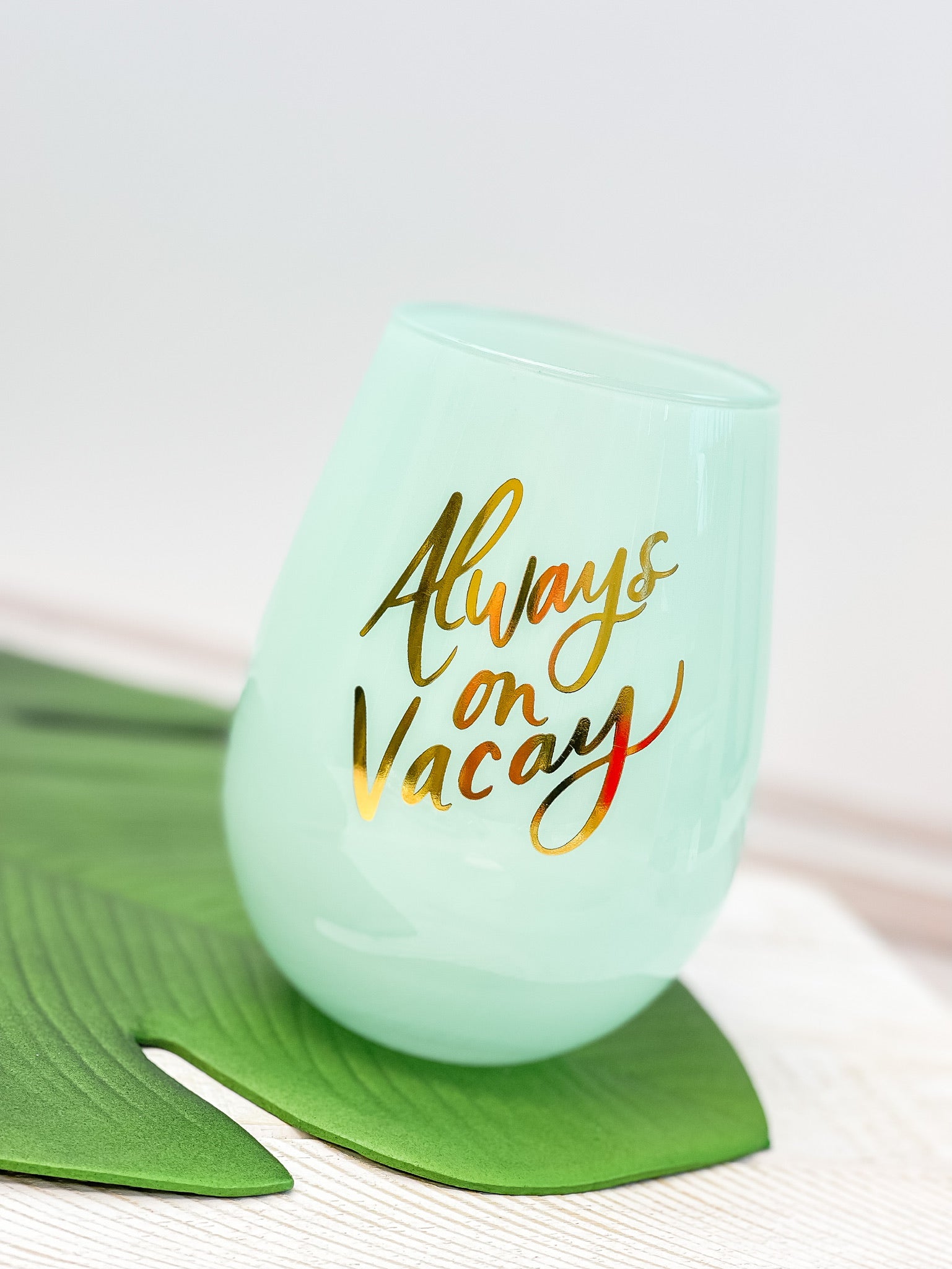 'Always On Vacay' Jumbo Stemless Wine Glass