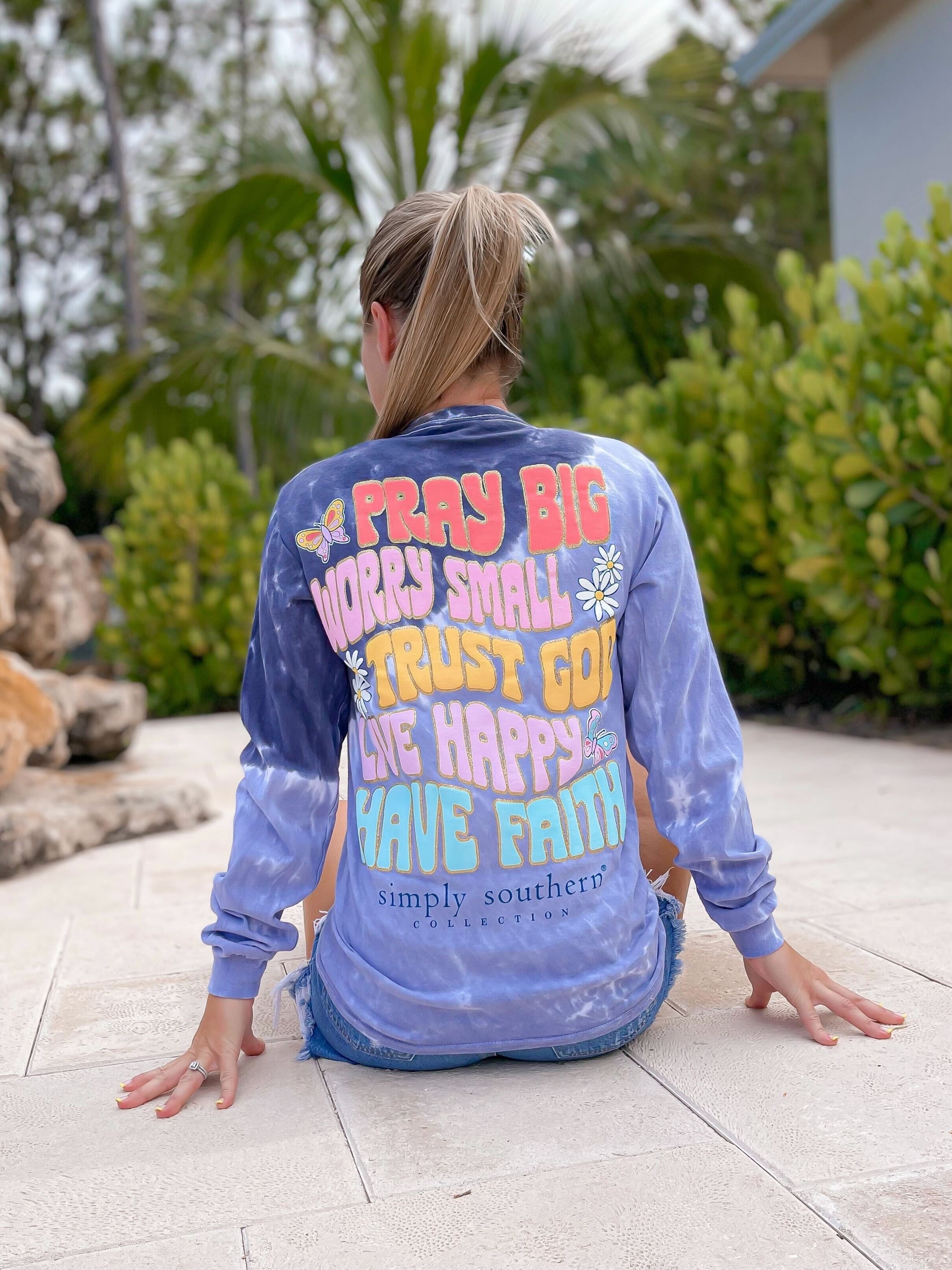 'Have Faith' Long Sleeve Tie Dye Tee by Simply Southern