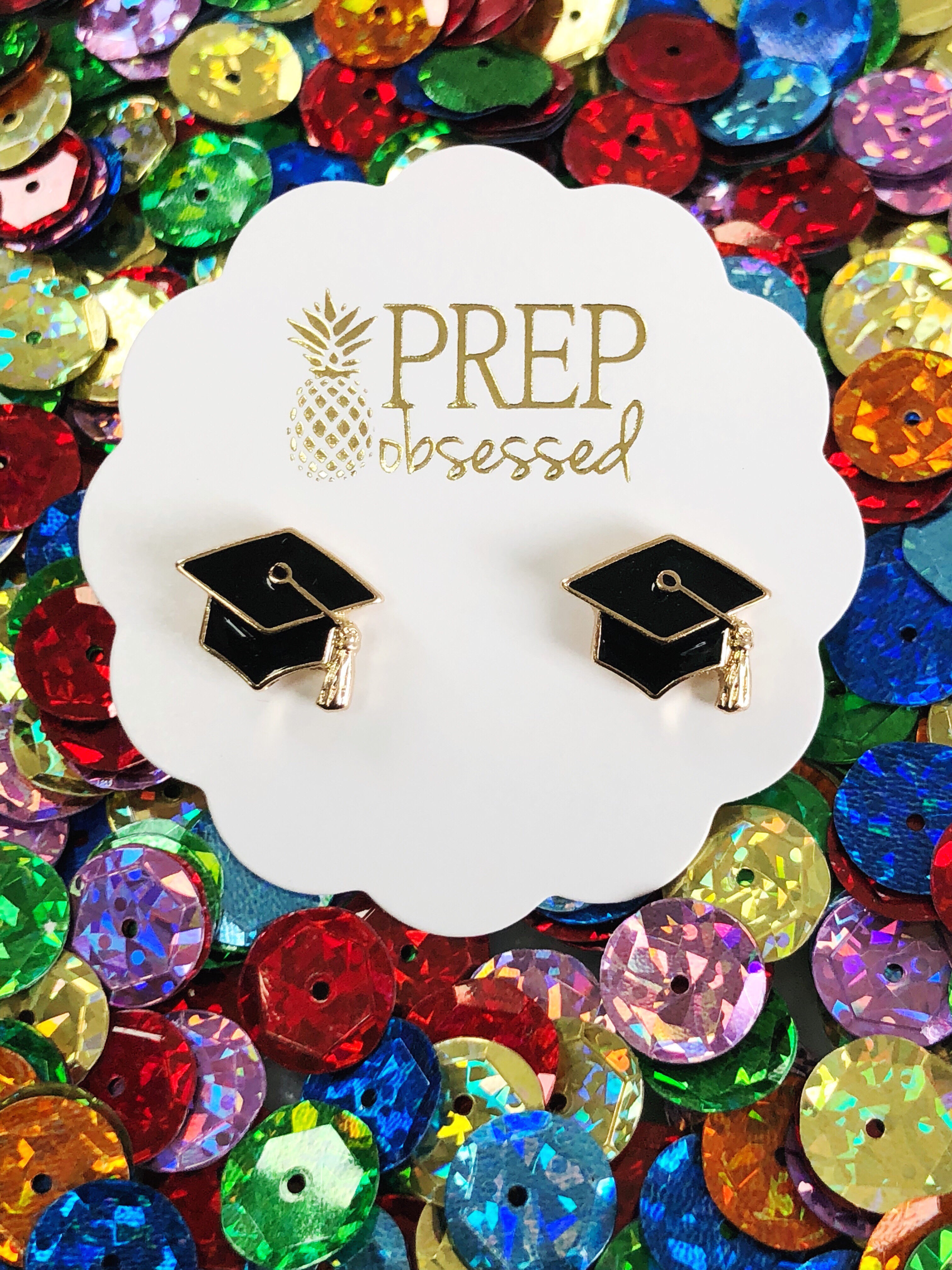 Graduation stud earrings