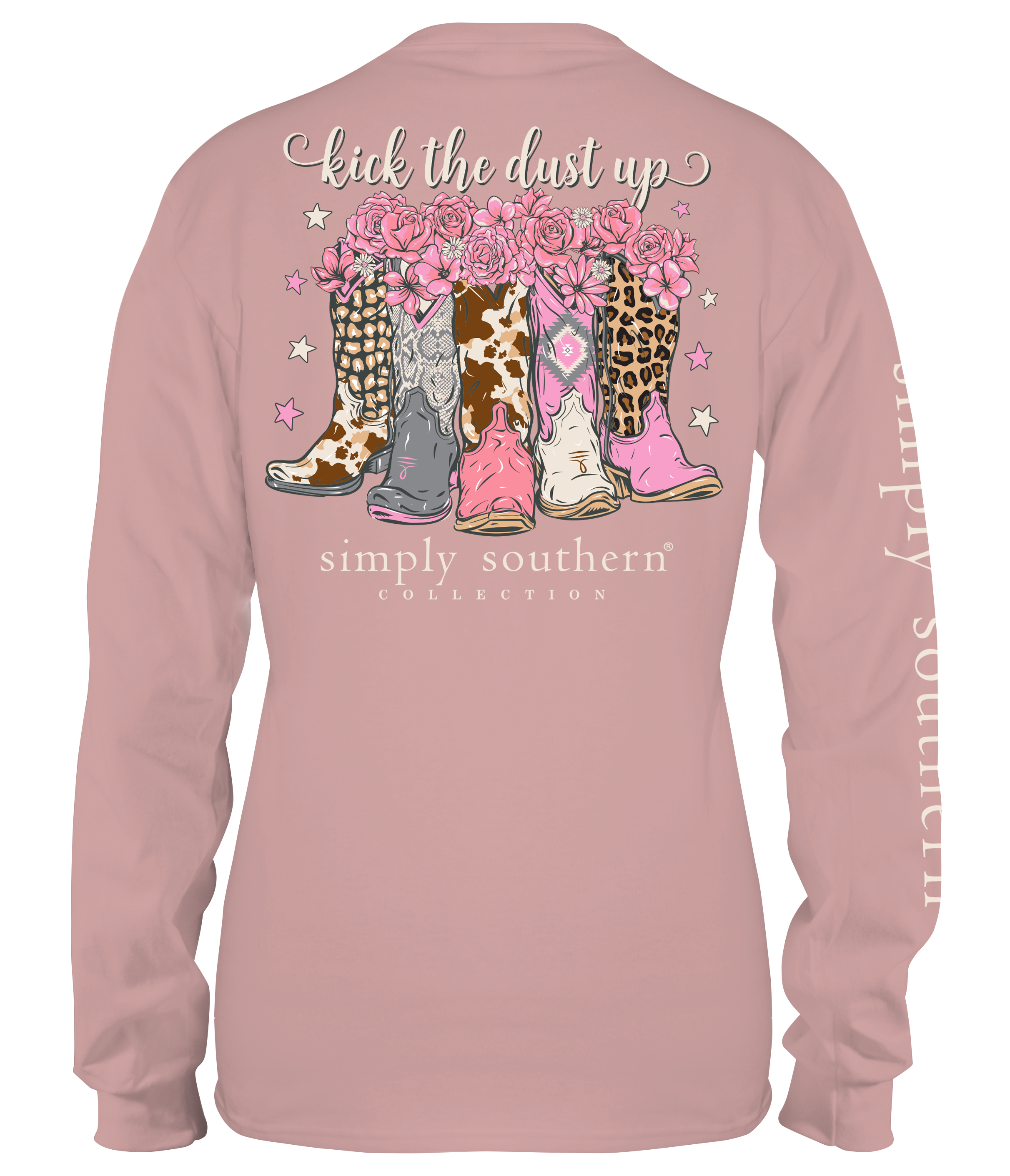 'Kick The Dust Up' Cowboy Boots Long Sleeve Tee by Simply Southern
