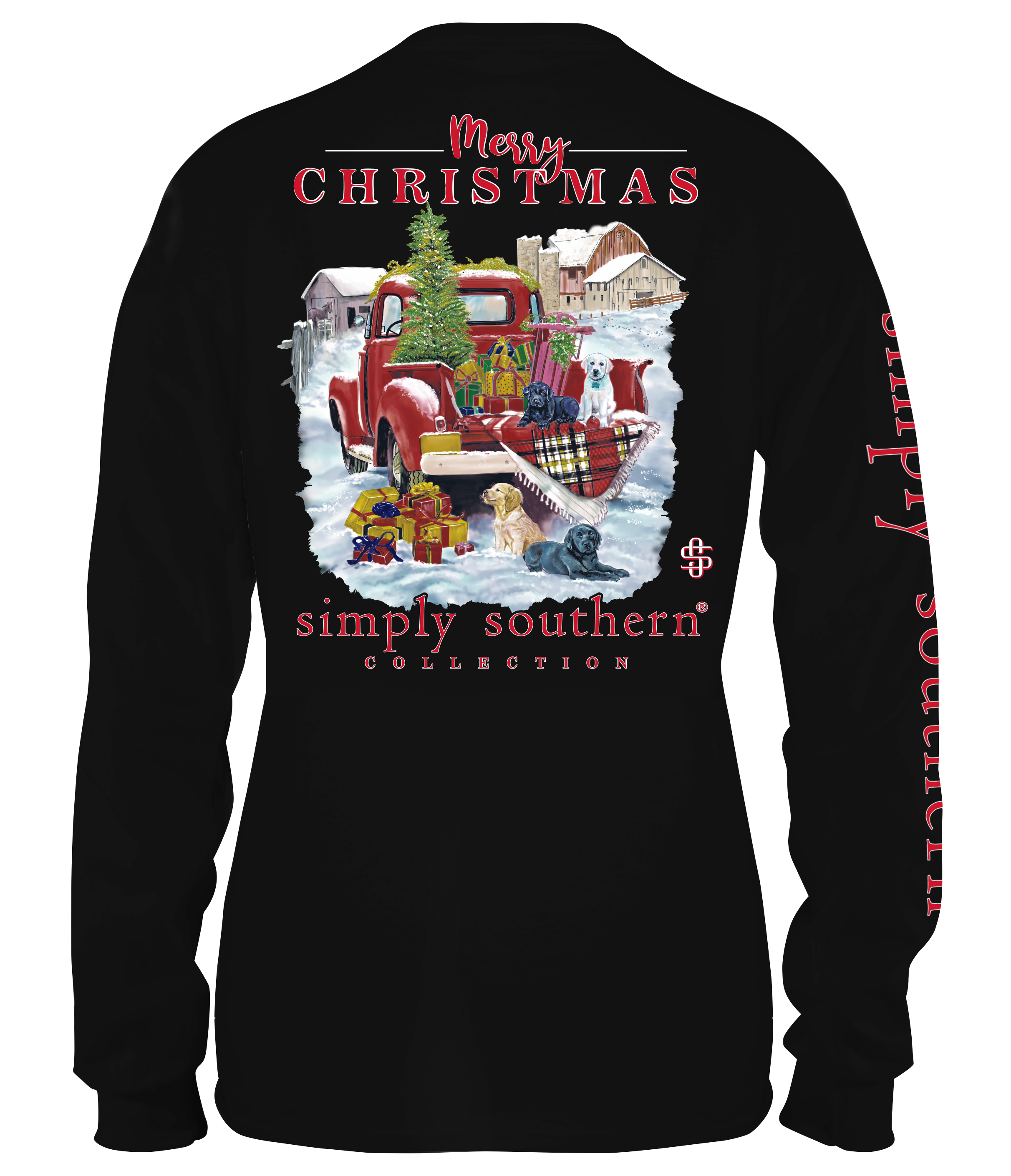 Youth Farmhouse Christmas Long Sleeve Tee by Simply Southern