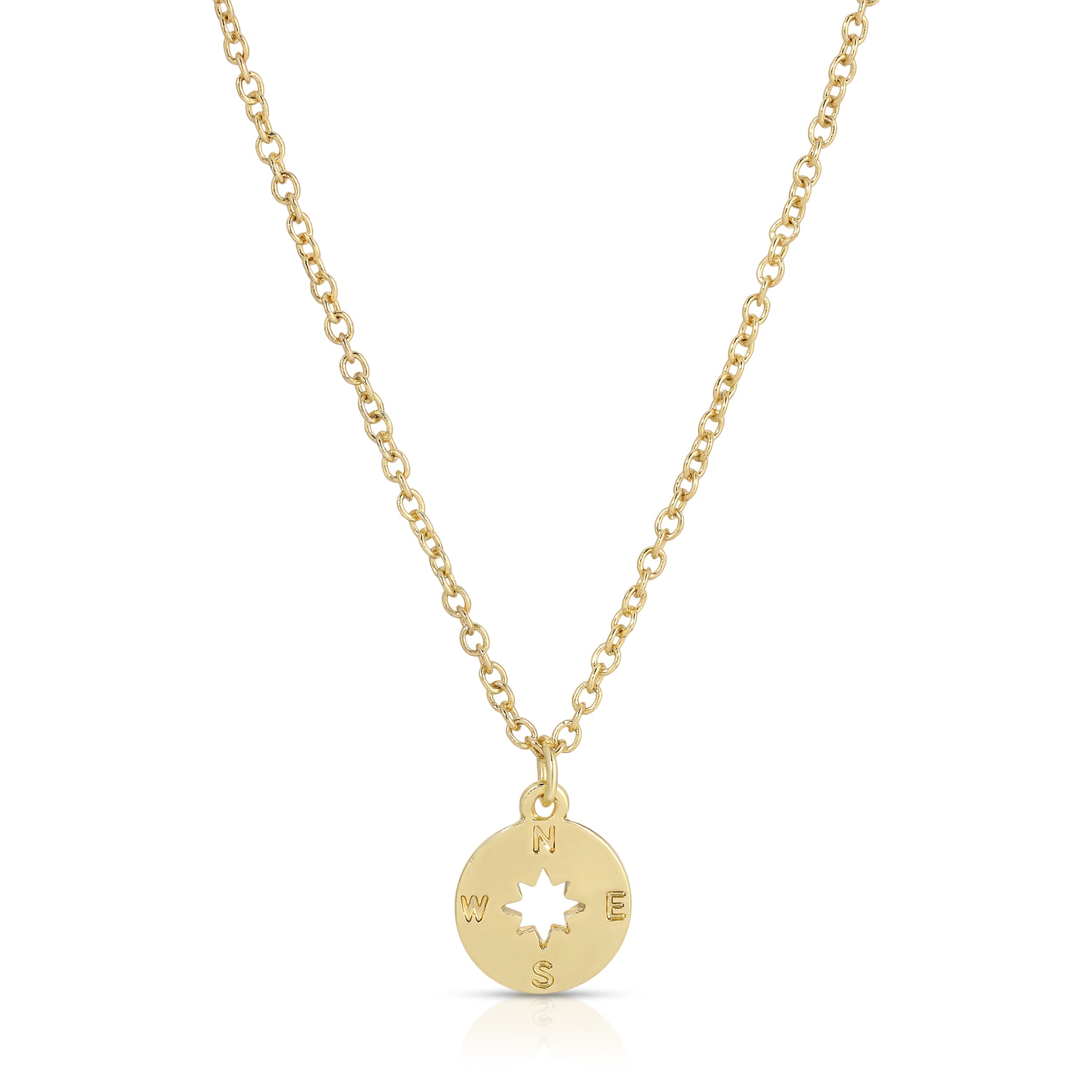 'Amazing Mom' Compass Gold Dipped Necklace