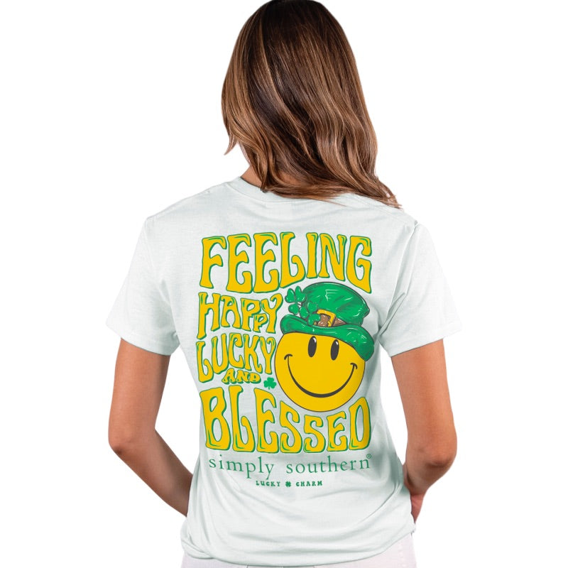 'Happy, Lucky, & Blessed' Short Sleeve Tee by Simply Southern