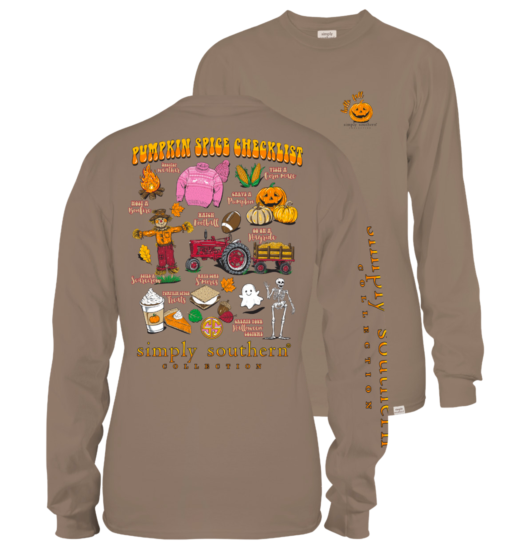'Pumpkin Spice Checklist' Long Sleeve Tee by Simply Southern