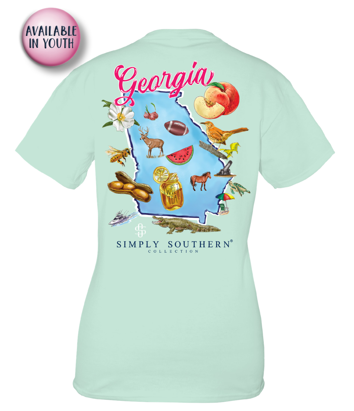 Youth Georgia State Short Sleeve Tee by Simply Southern