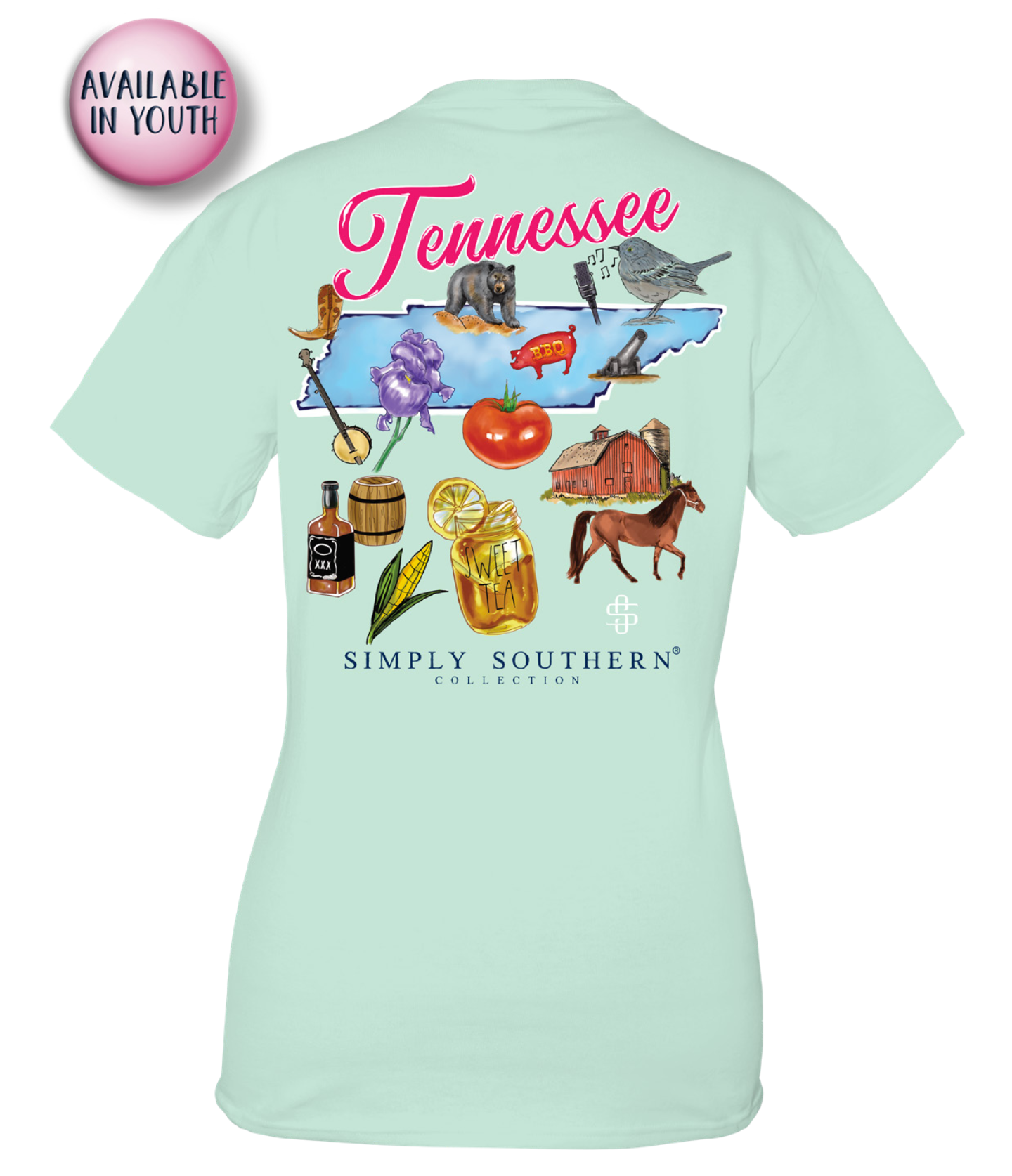 Tennessee State Short Sleeve Tee by Simply Southern