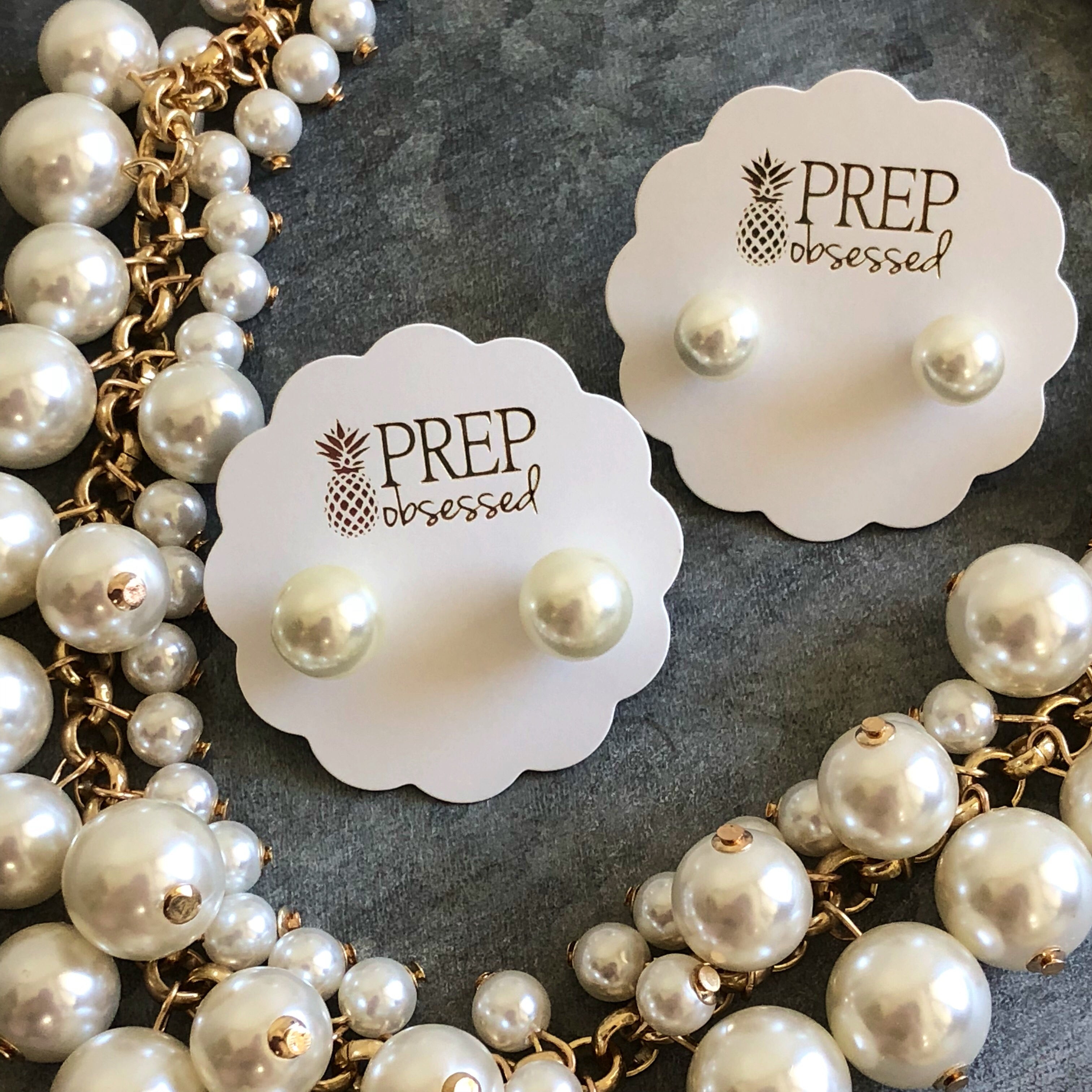 Classic Cream Pearl Stud Earrings by Prep Obsessed