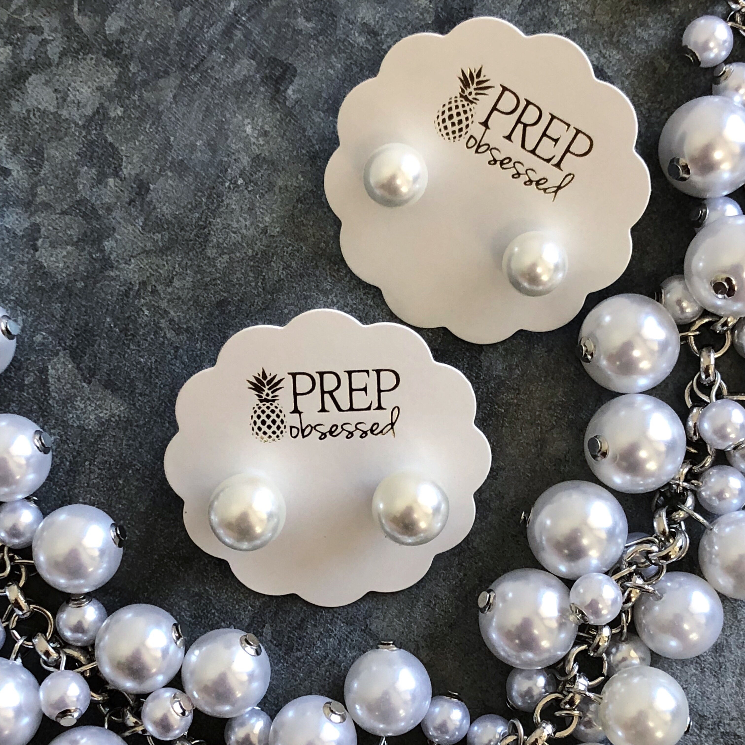 Classic White Pearl Stud Earrings by Prep Obsessed