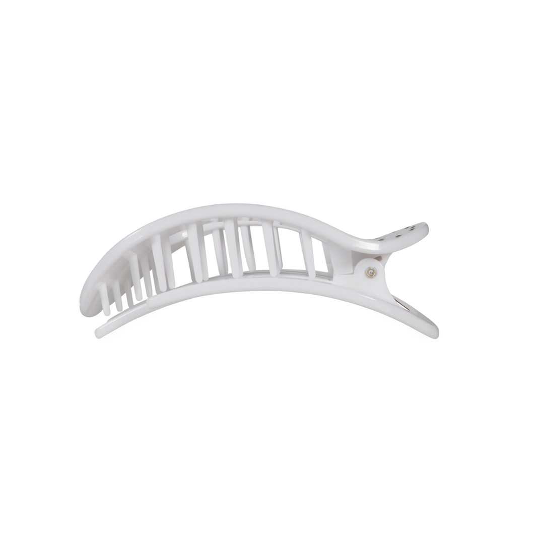 Medium Teleties Flat Oval Clip - White Polka Dot Party (Ships Next Week)