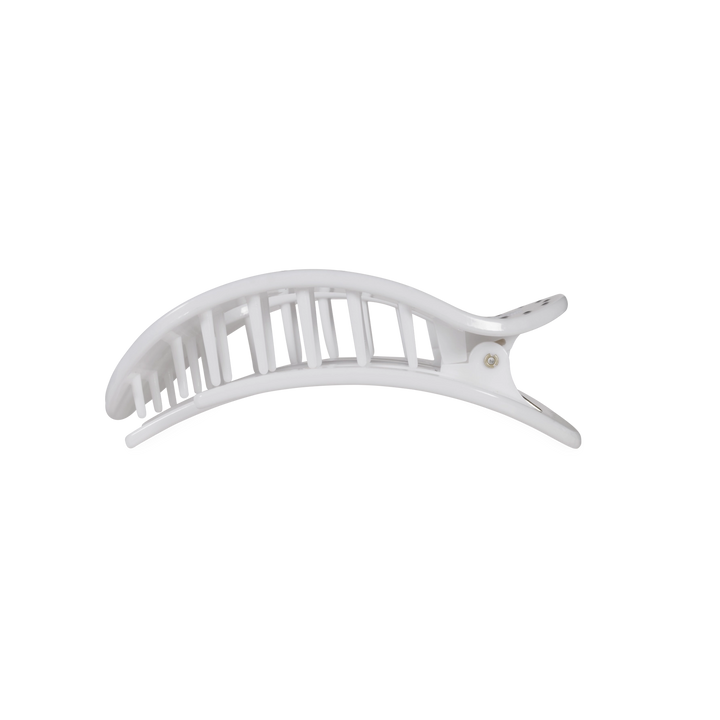 Medium Teleties Flat Oval Clip - White Polka Dot Party (Ships Next Week)