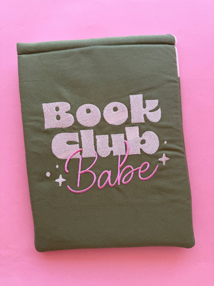 'Book Club Babe' Embroidered Book Sleeve