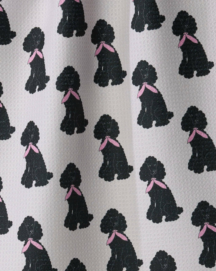 Poodle Parade Tea Towel - Black by Geometry