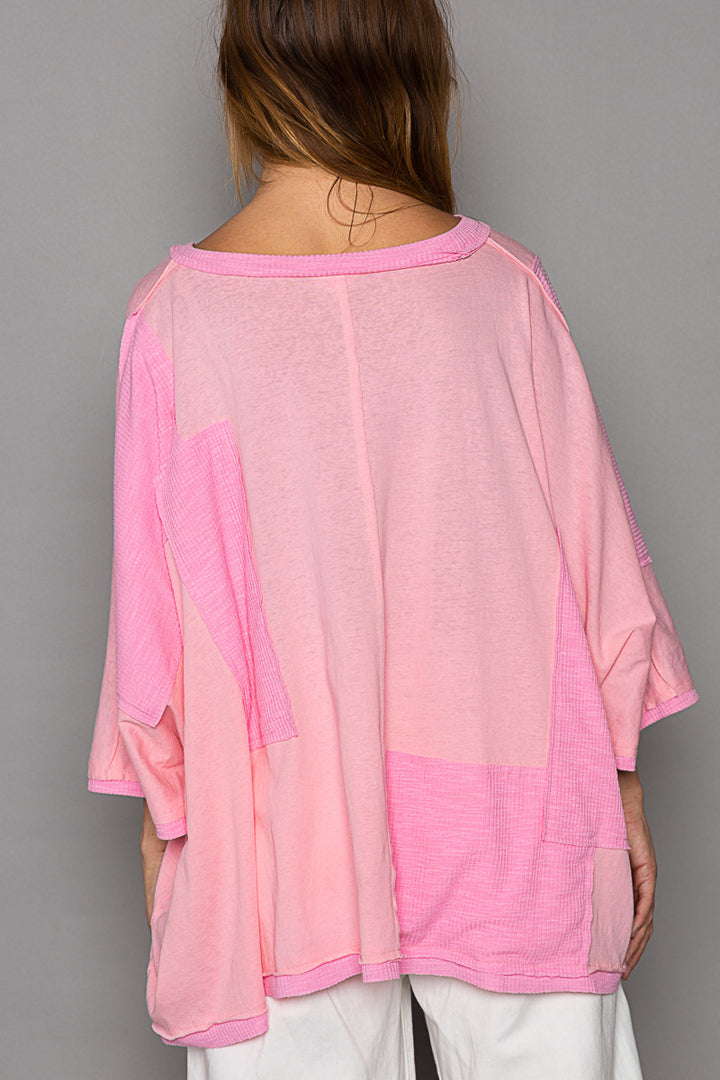 Oversized Patchwork Top by POL