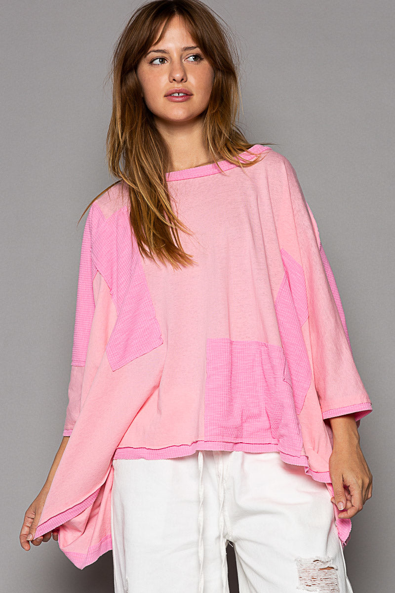 Oversized Patchwork Top by POL