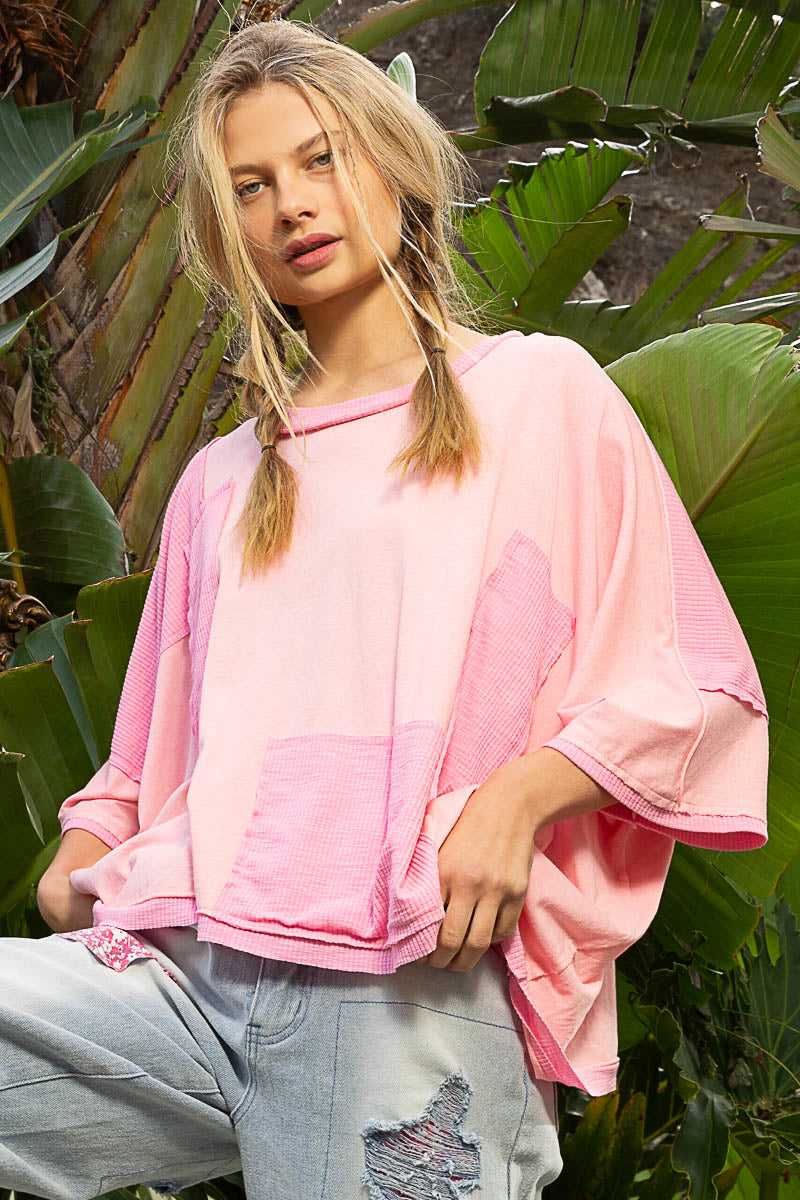 Oversized Patchwork Top by POL