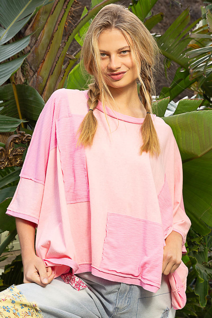 Oversized Patchwork Top by POL