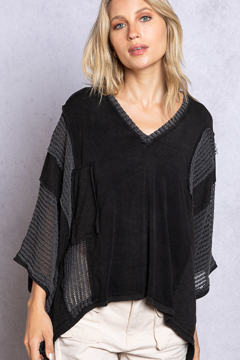 Oversized Multi-Textured Top from POL