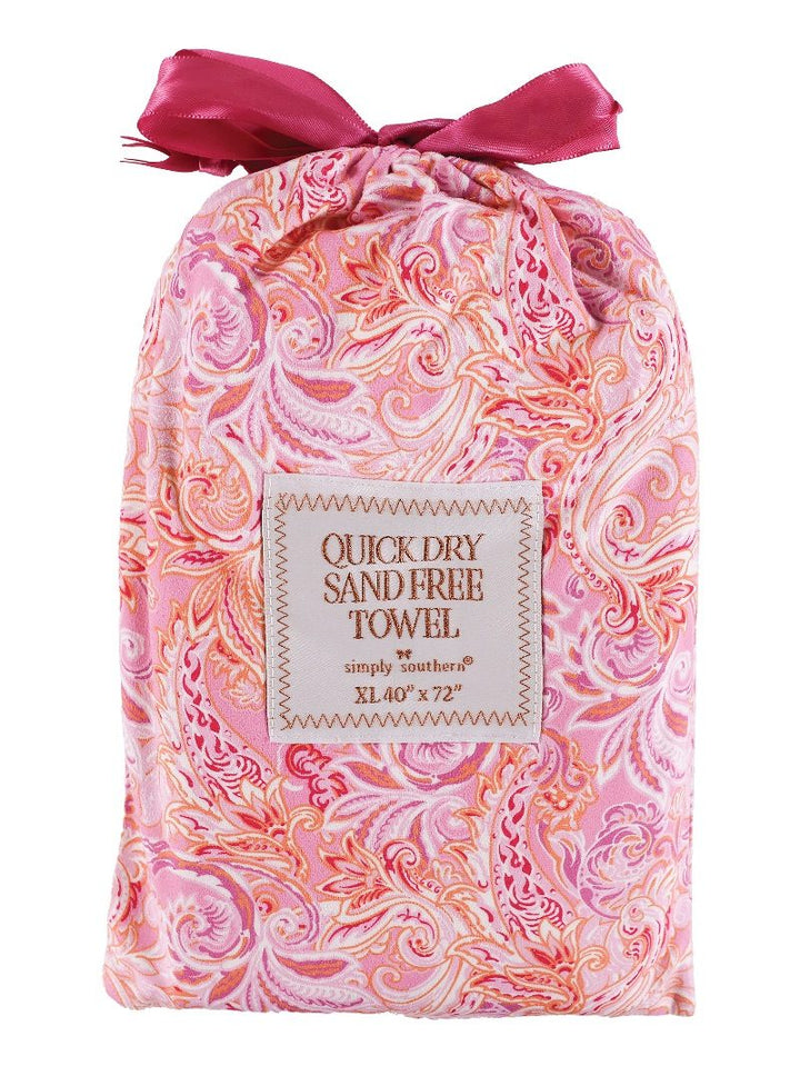 Pink Paisley Quick-Dry Reversible Towels by Simply Southern