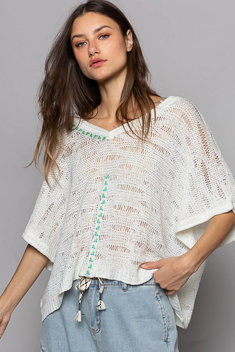 Sheer Knit Sweater Top by POL