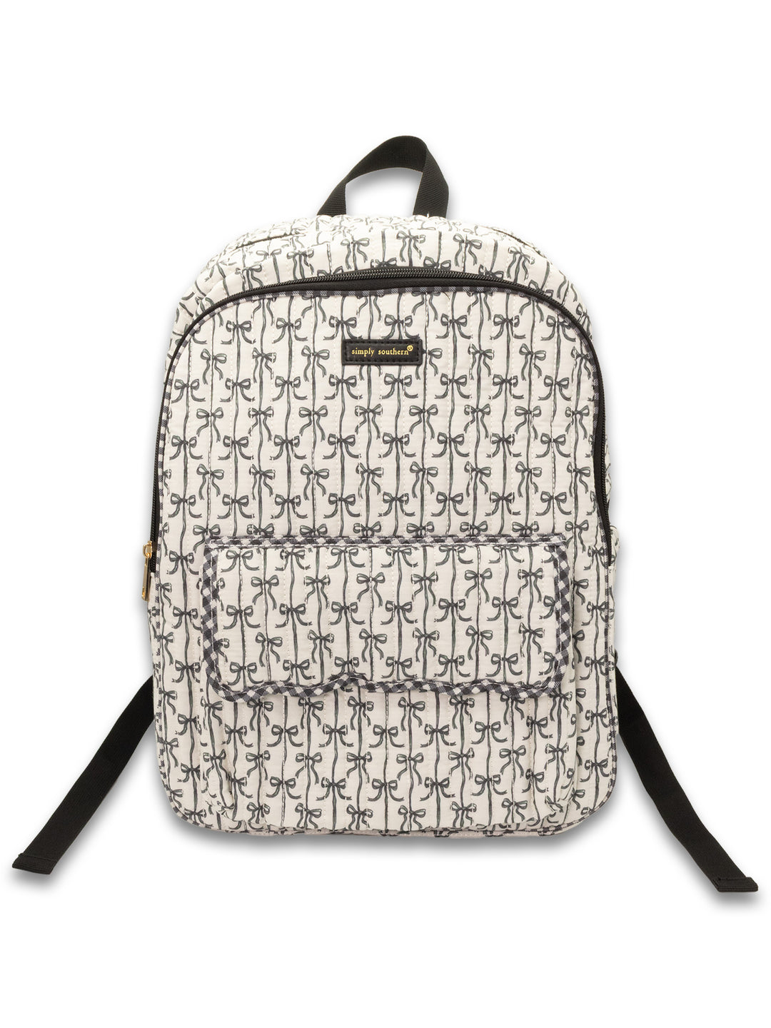 Black Bow Quilted Backpack by Simply Southern