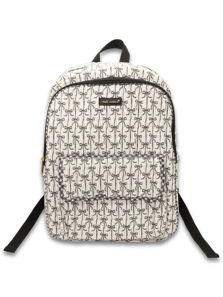 Black Bow Quilted Backpack by Simply Southern
