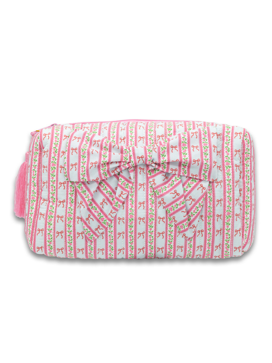 Bow Stripe Quilted Bow Cosmo Bag by Simply Southern