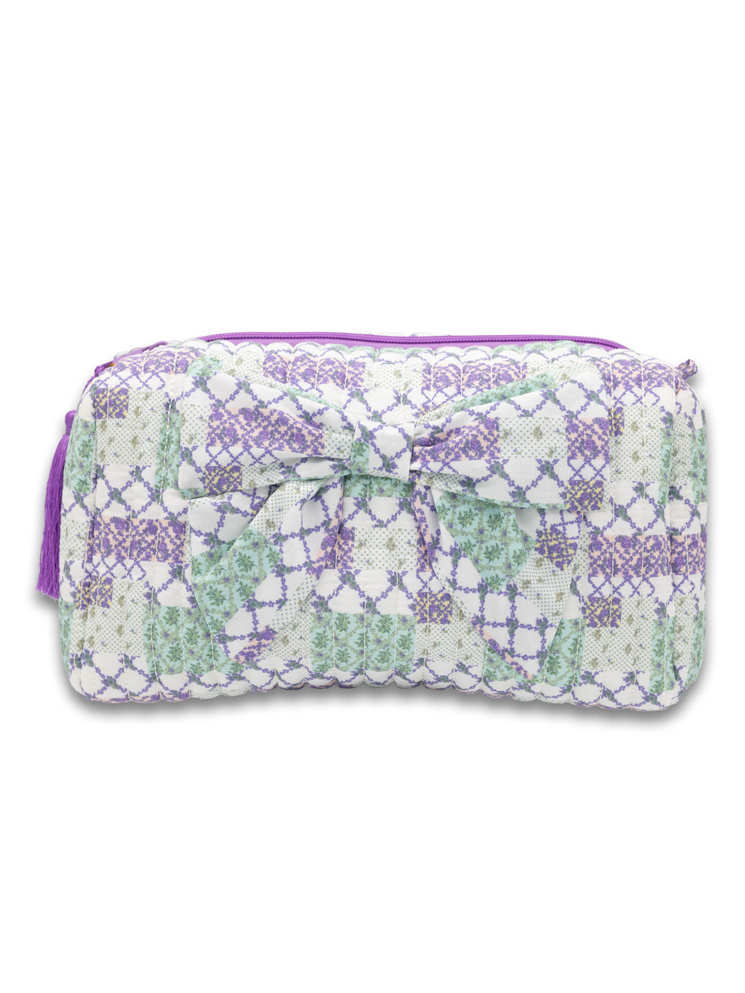 Trellis Patchwork Quilted Bow Cosmo Bag by Simply Southern