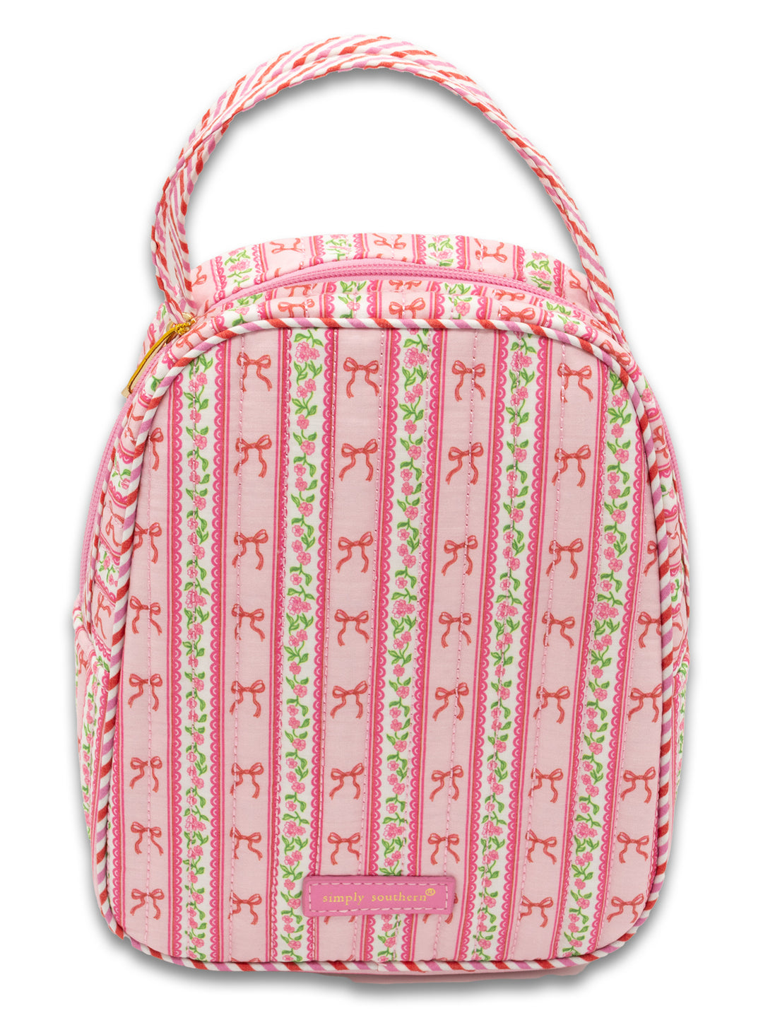 Blush Stripe Quilted Lunch Bag by Simply Southern