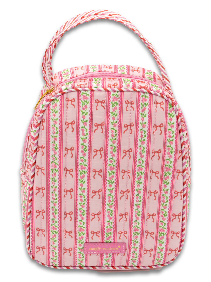 Blush Stripe Quilted Lunch Bag by Simply Southern