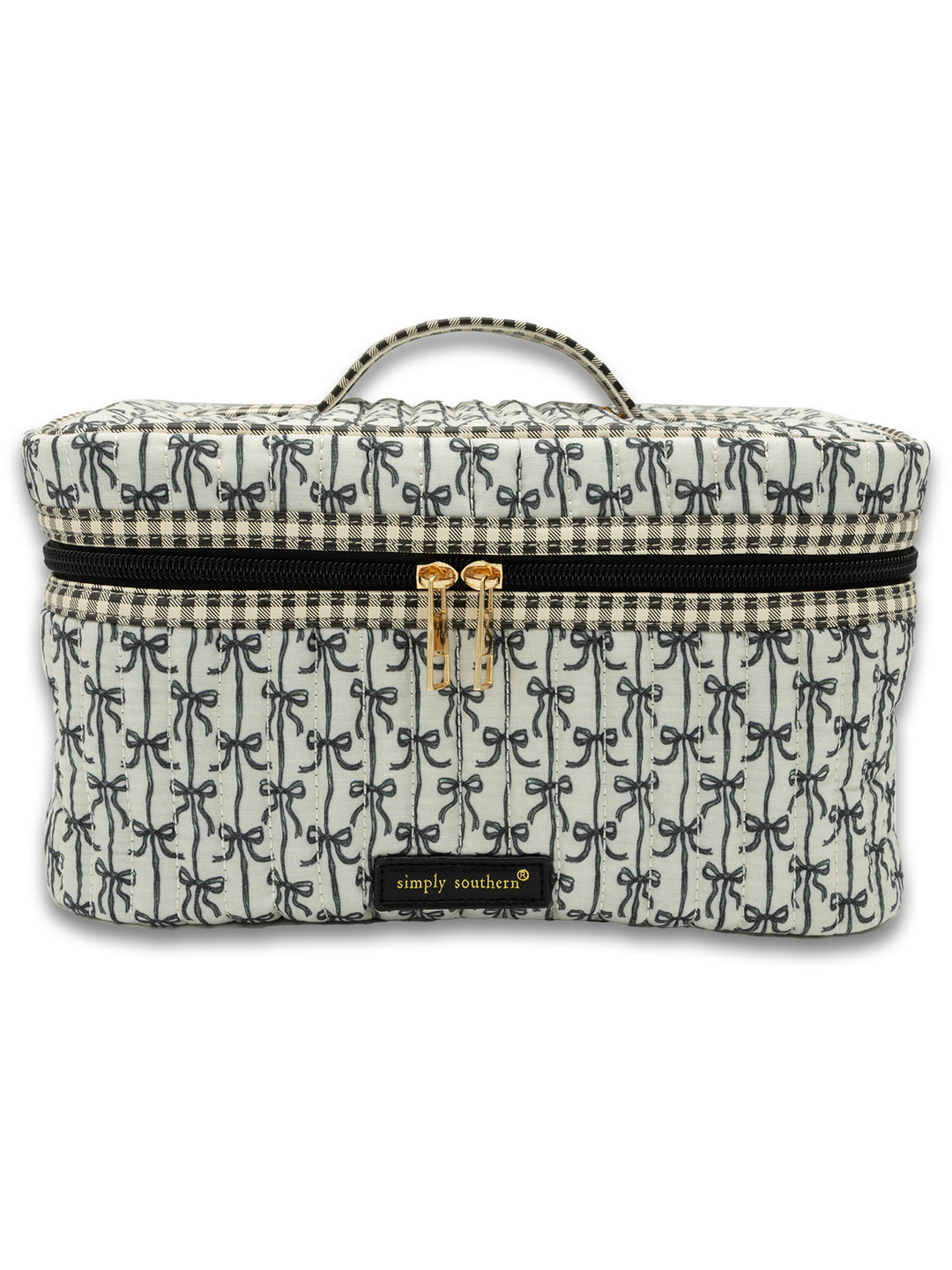 Black Bows Quilted Makeup Case by Simply Southern