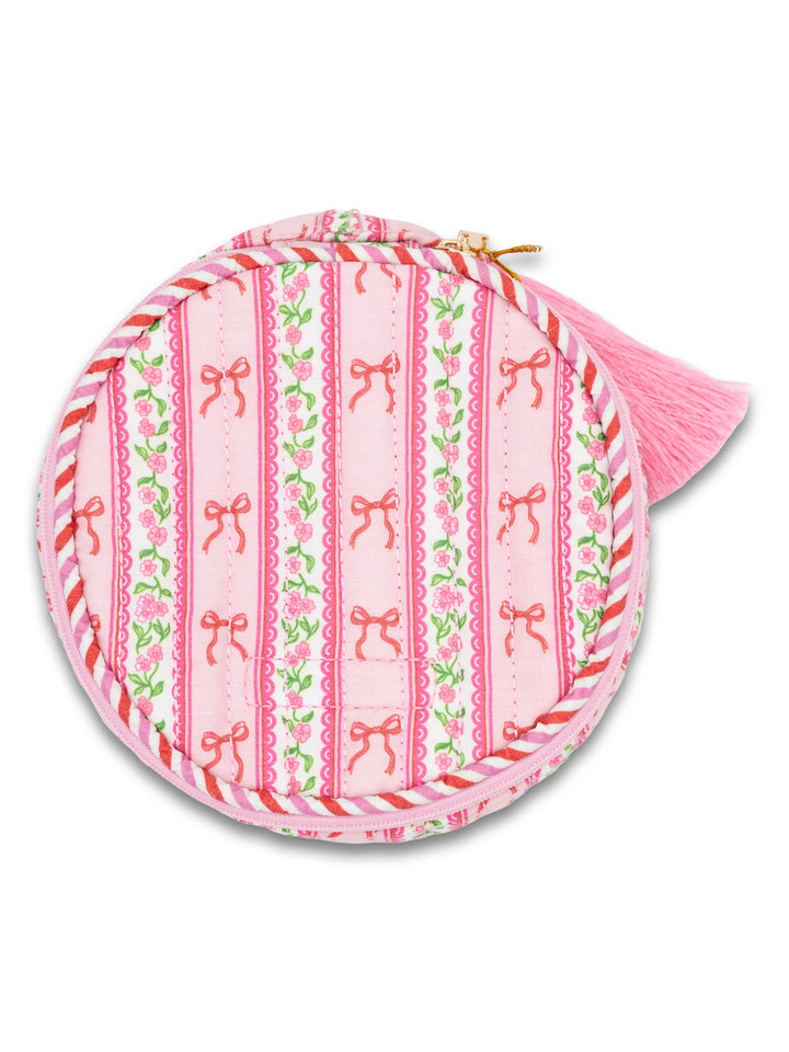Blush Stripe Quilted Round Bag by Simply Southern