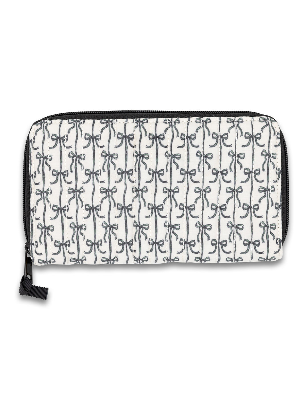 Black Bows Quilted Zip Wallet by Simply Southern