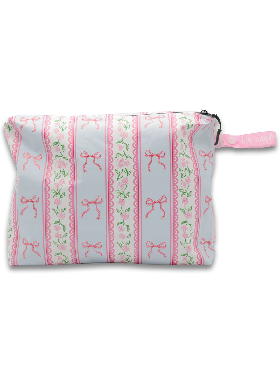 Bow Stripe Splash Bikini Bag by Simply Southern