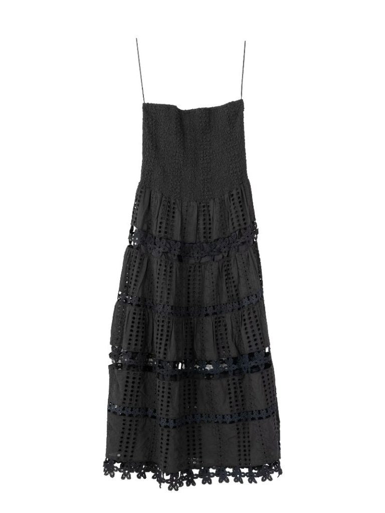 Schiffli Dress - Black by Simply Southern