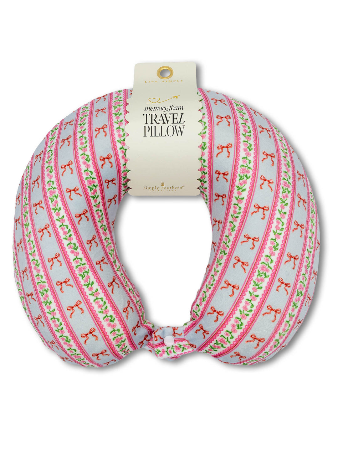 Bow Stripe Travel Pillow by Simply Southern