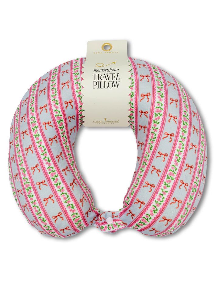 Bow Stripe Travel Pillow by Simply Southern