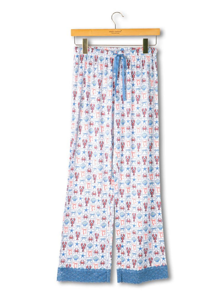 Lounge Pajama Pants - Lobster Patchwork by Simply Southern