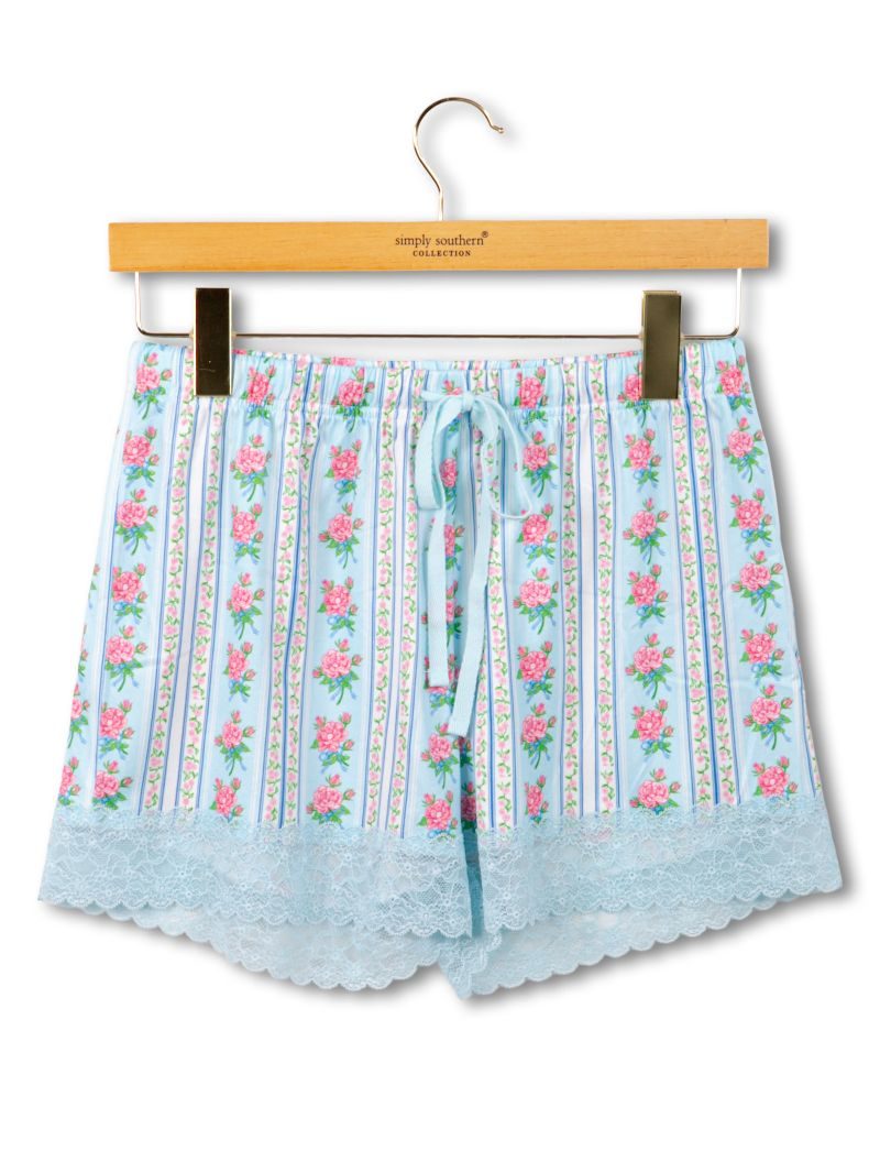 Lounge Pajama Short - Floral Stripe by Simply Southern